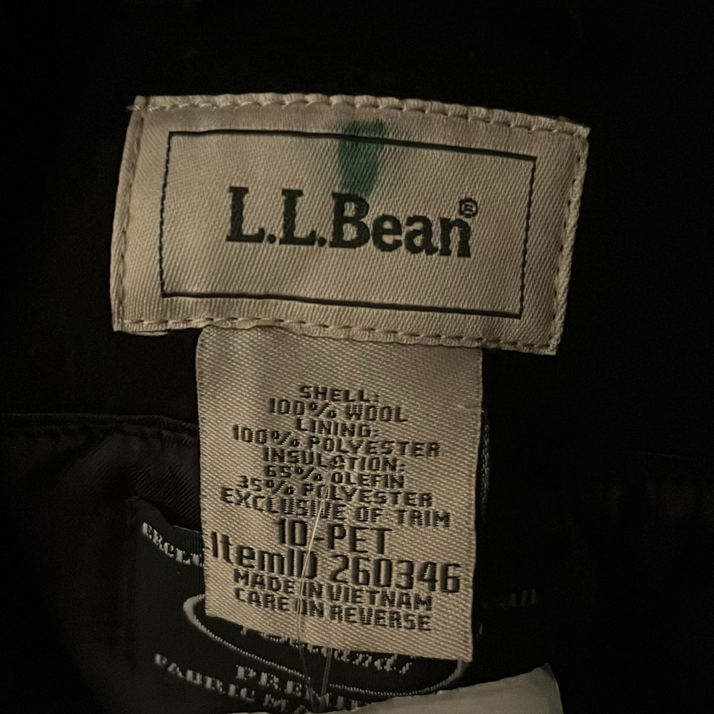 L.L. Bean Black Pea Coat - Picture 5 of 5